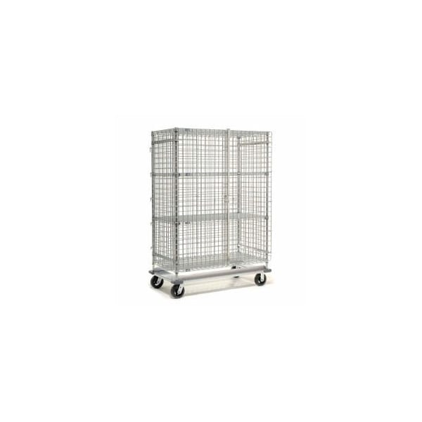 Nexel Dolly Base Security Truck, PolyZBrite, 24W x 48L x 70H, Rubber, 4 Swivel, 2 Brake Casters STH2448ZB - main
